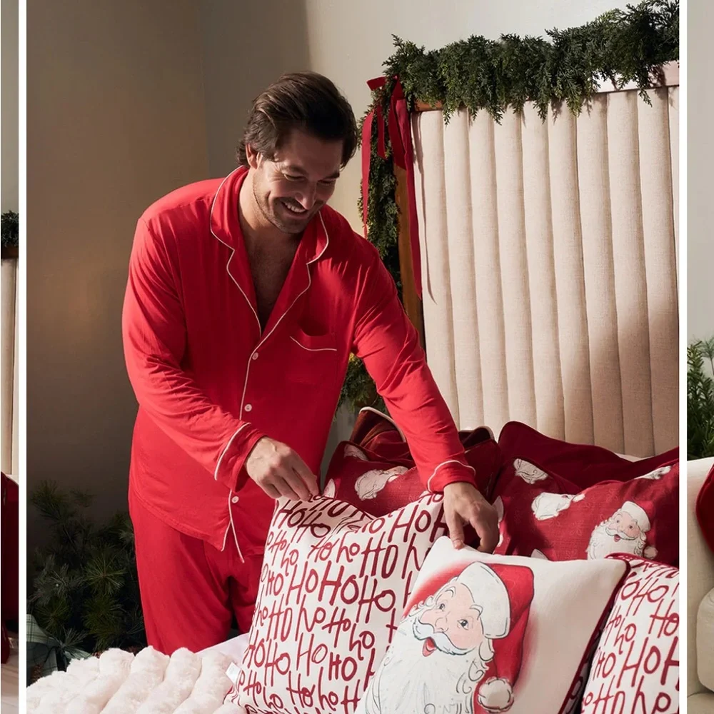 SEWING DOWN SOUTH Vintage Stitch Santa Pillow *cover only* 2 PILLOWS IN 1!